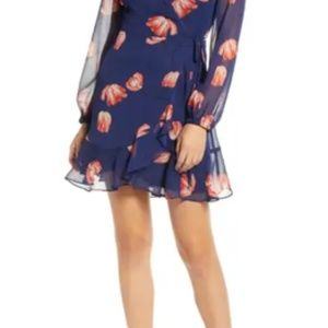 All in Favor Brittany Wrap Minidress